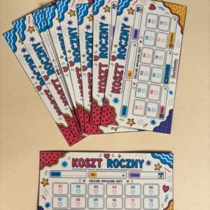 Trackery kosztów rocznych A6 FUNKY – 12 szt.